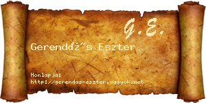 Gerendás Eszter névjegykártya